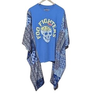 Upcycled FOO Fighters Tee with Kimono Sleeves